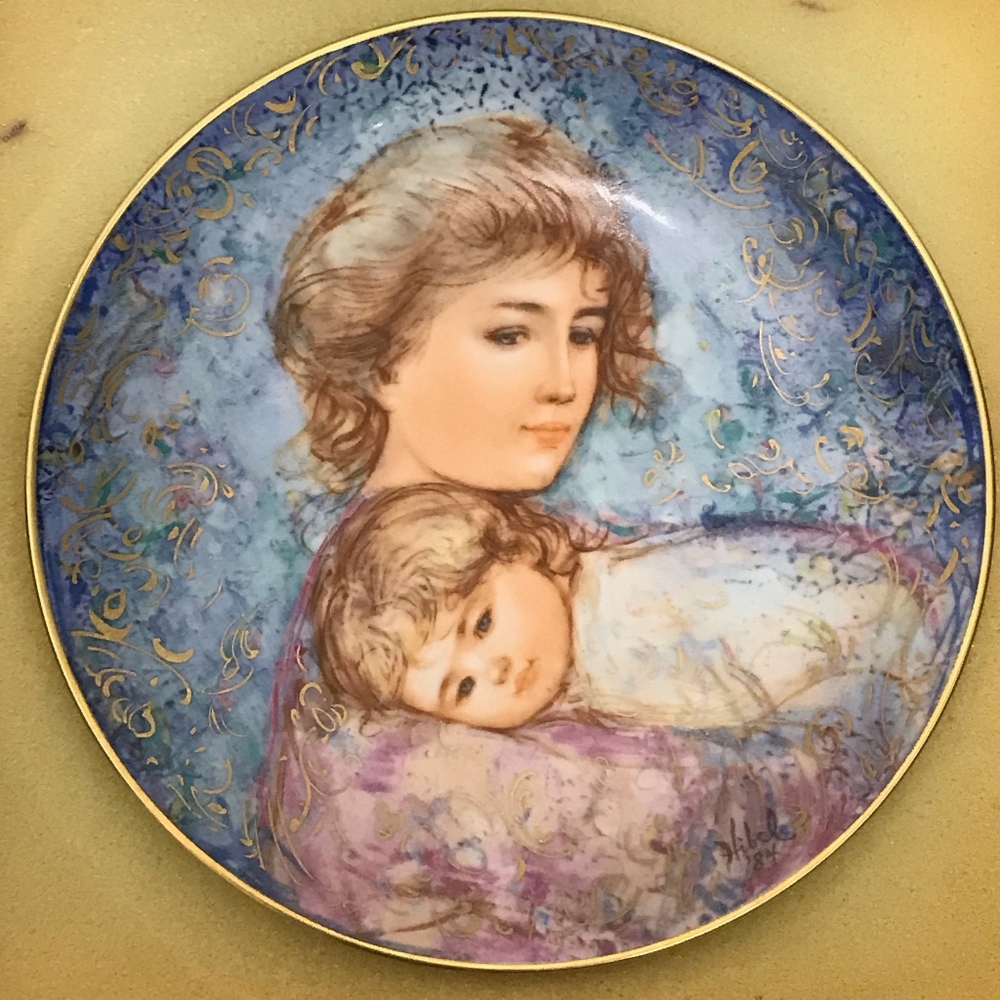 THREE Edna Hibel Mothers Day Plates